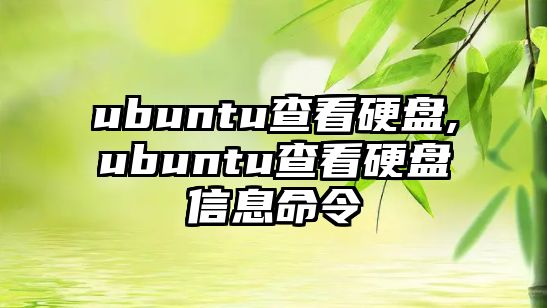 ubuntu查看硬盤,ubuntu查看硬盤信息命令