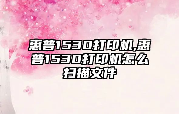 惠普1530打印機(jī),惠普1530打印機(jī)怎么掃描文件