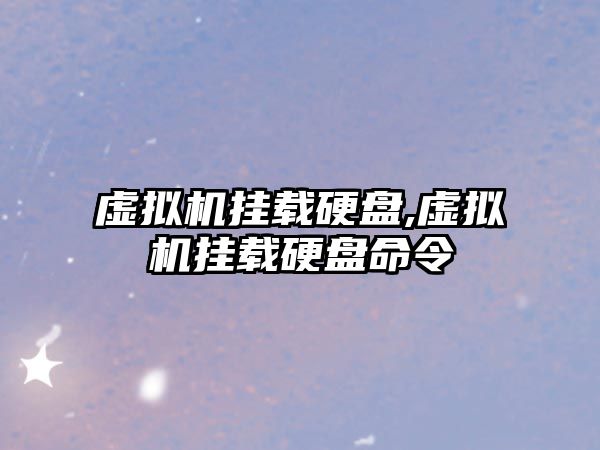 虛擬機掛載硬盤,虛擬機掛載硬盤命令