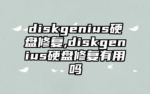 diskgenius硬盤(pán)修復(fù),diskgenius硬盤(pán)修復(fù)有用嗎